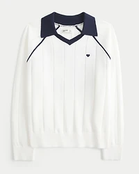 Easy Long-Sleeve Sweater Polo