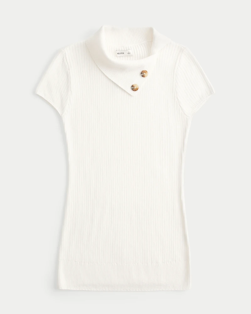 Short-Sleeve Tunic Sweater