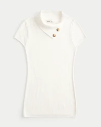 Short-Sleeve Tunic Sweater