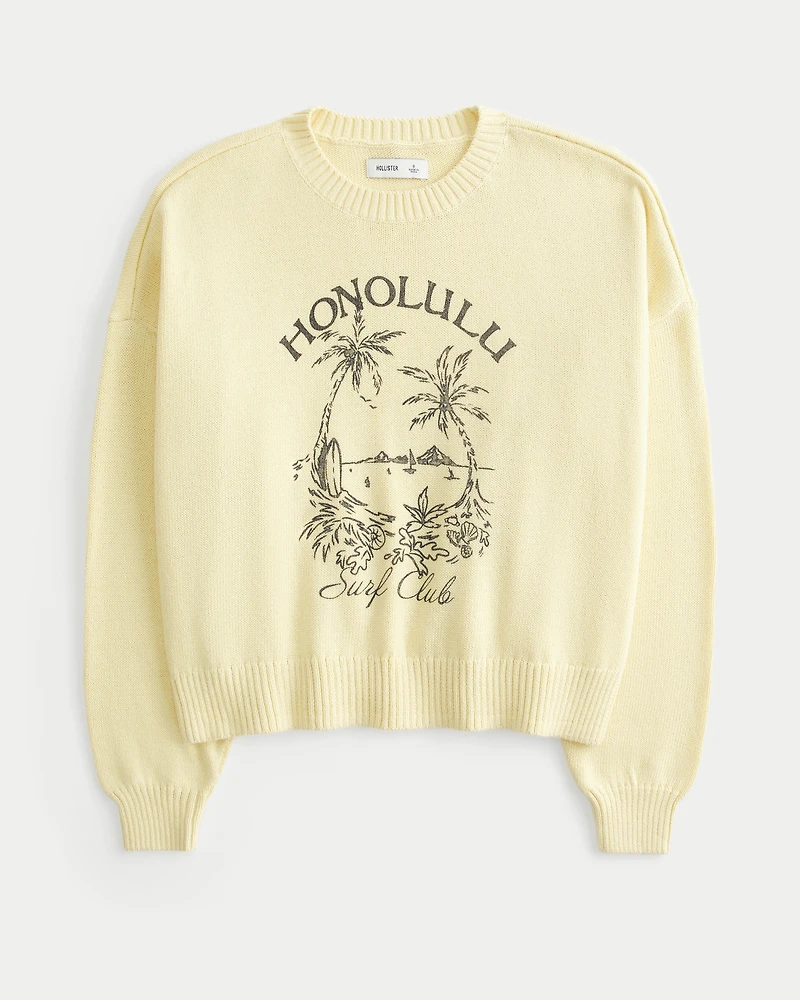 Easy Honolulu Graphic Crew Sweater