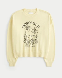 Easy Honolulu Graphic Crew Sweater