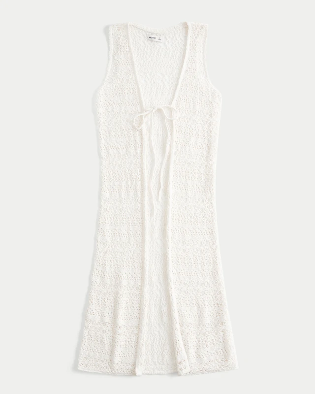 Hollister Mixed Fabric Crochet-Style Maxi Dress | Liberty Center Hollister Mixed Fabric Crochet-Style Maxi Dress | Liberty Center