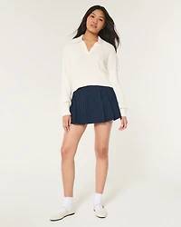 Easy Stitchy Polo Sweater