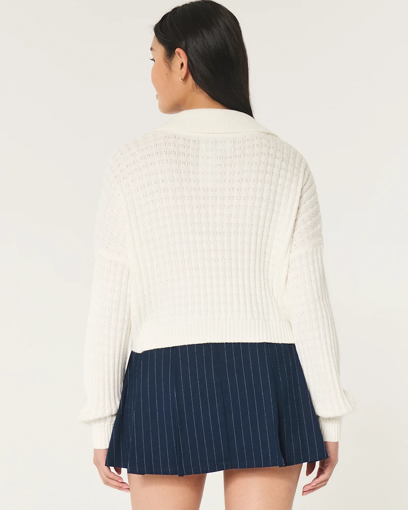 Easy Stitchy Polo Sweater