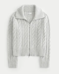 Hollister Comfy Cloud Zip-Up Cable-Knit Sweater