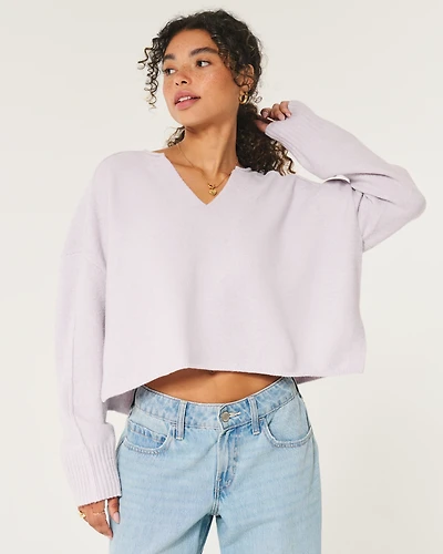 Hollister Comfy Cloud Boxy Notch-Neck Sweater