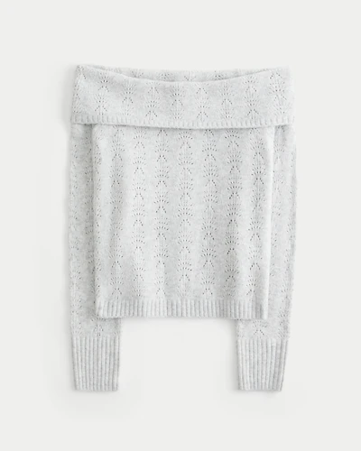 Hollister Comfy Cloud Stitchy Off-the-Shoulder Sweater