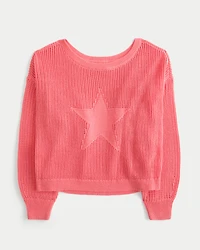 Easy Stitchy Graphic Slouchy Crew Sweater