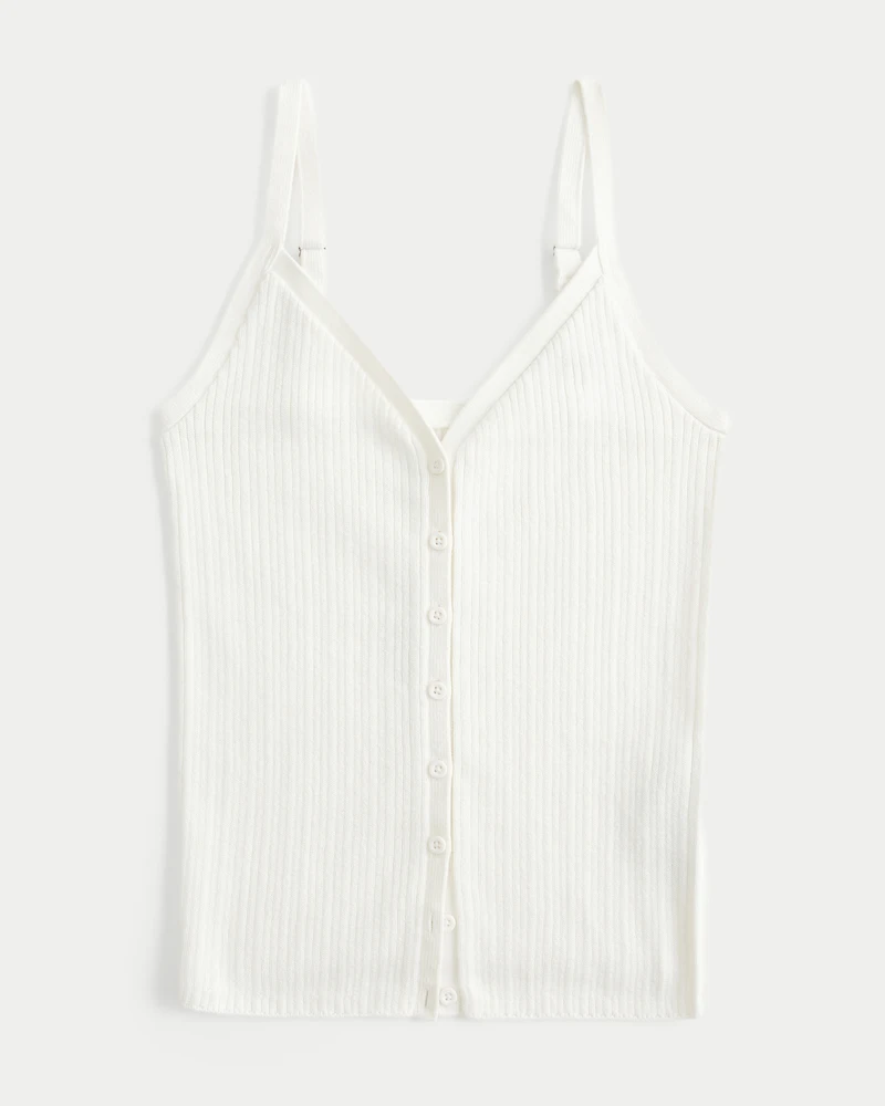 Button-Through Sweater Tank