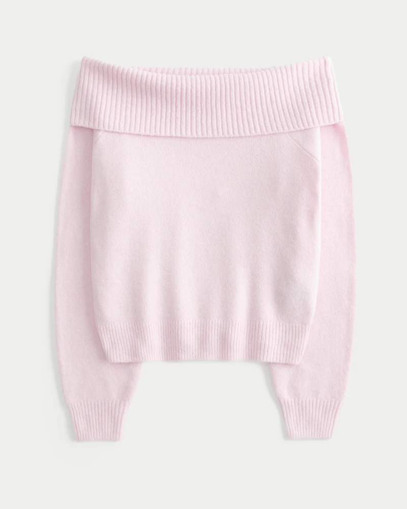 Hollister Comfy Cloud Foldover Off-the-Shoulder Sweater
