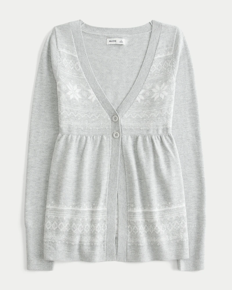 Long-Sleeve Flyaway Babydoll Cardigan