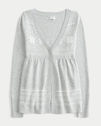 Long-Sleeve Flyaway Babydoll Cardigan