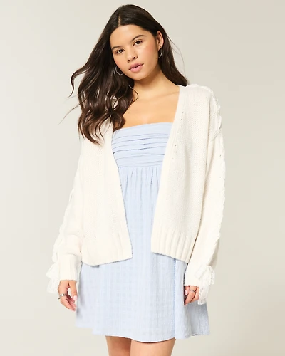 Easy No-Close Lace Sleeve Cardigan