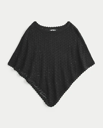 Open-Stitch Sequin Poncho