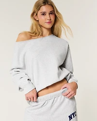 Oversized Off-the-Shoulder Sweatshirt
