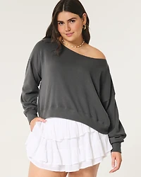 Easy Off-the-Shoulder Terry Sweatshirt