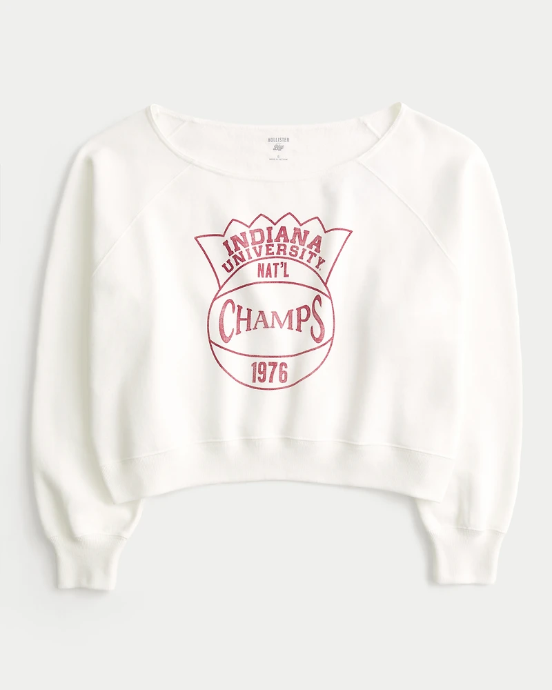 Easy Off-the-Shoulder Indiana University Graphic Sweatshirt