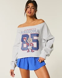 Easy Double Off-the-Shoulder University of Arizona Graphic Sweatshirt