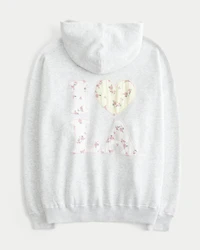 Oversized I Heart LA Graphic Hoodie