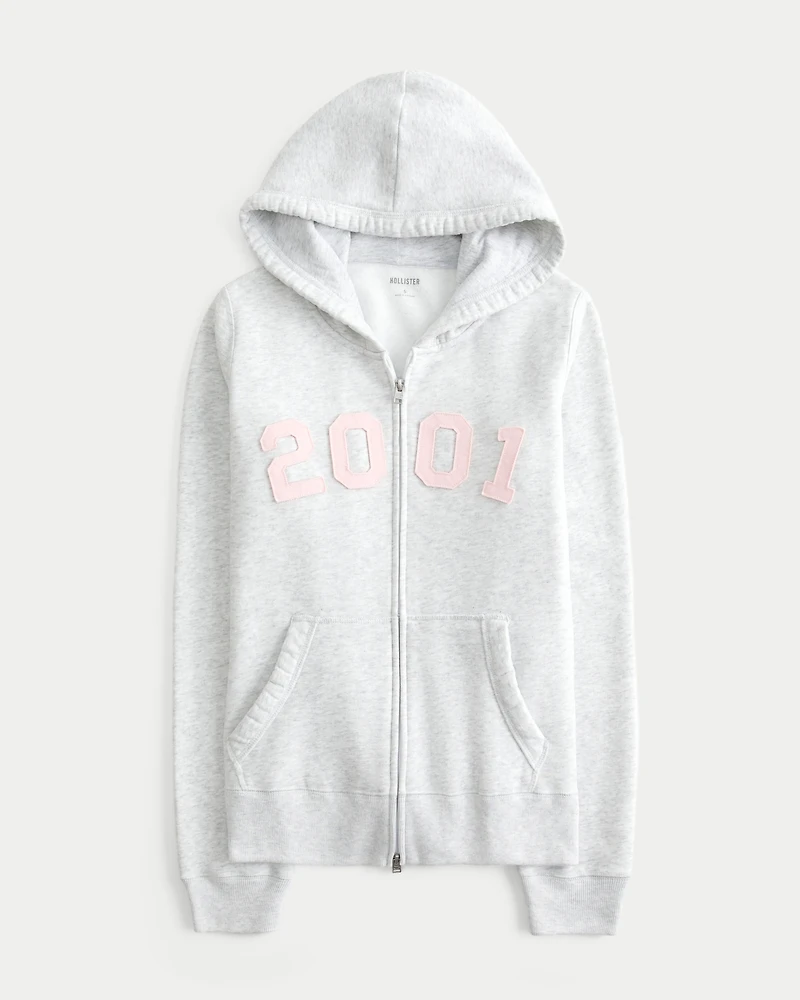 Slim 2001 Graphic Zip-Up Hoodie