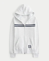 Slim Striped Zip-Up Hoodie
