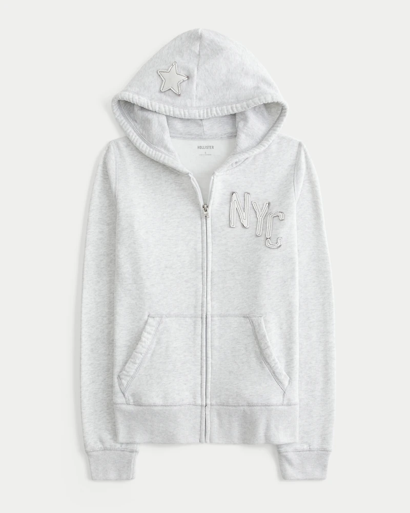 NYC Graphic Zip-Up Hoodie