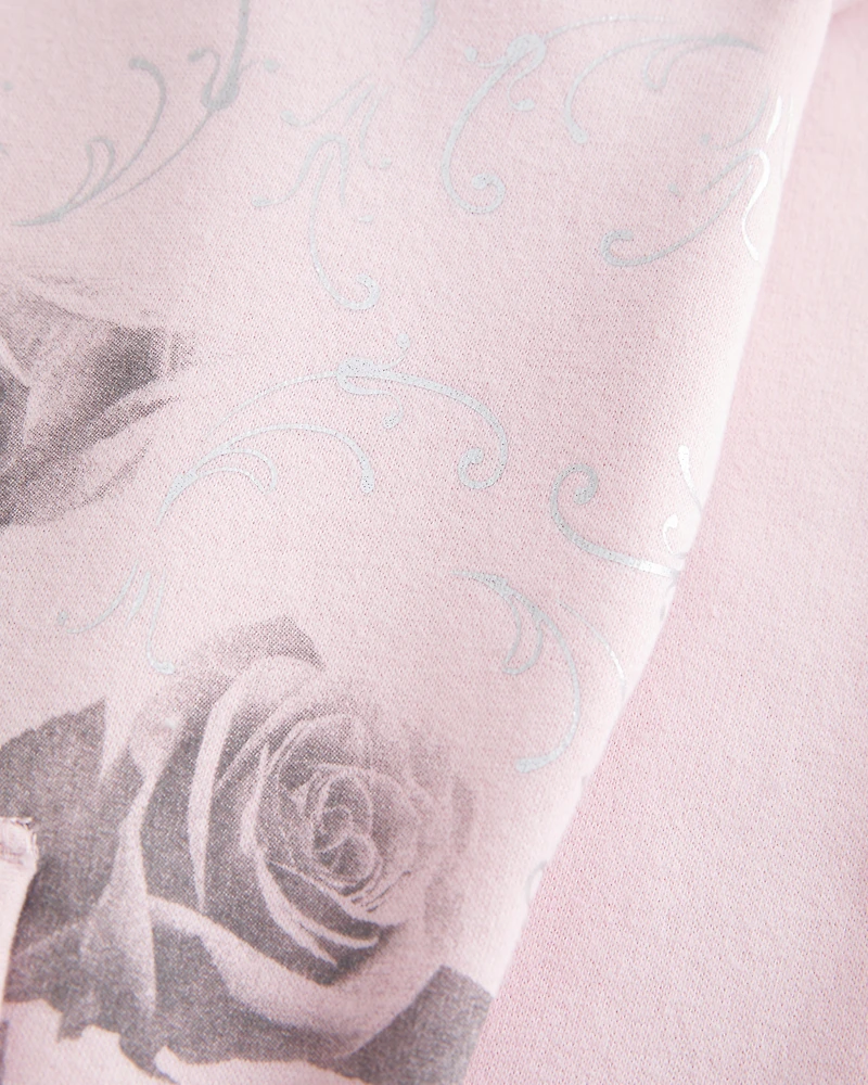 Rose Graphic Zip-Up Hoodie