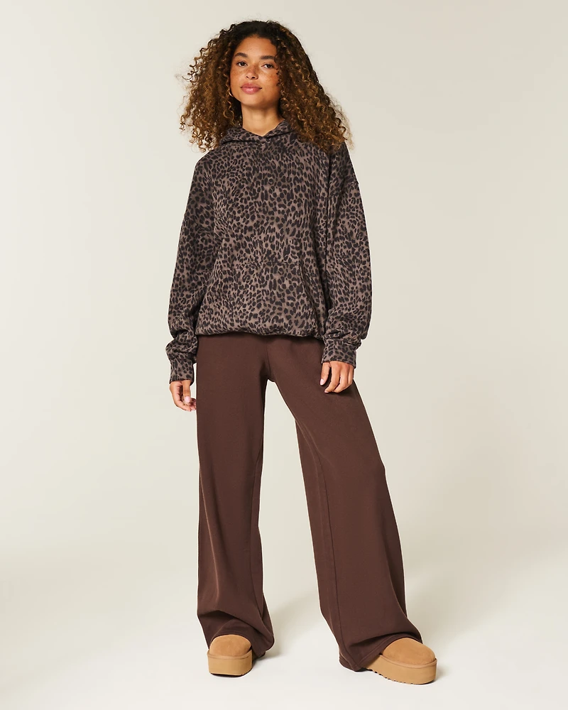 Oversized Leopard Print Hoodie