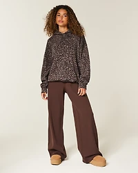 Oversized Leopard Print Hoodie