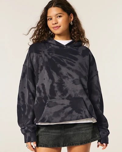 Oversized Tie-Dye Print Hoodie