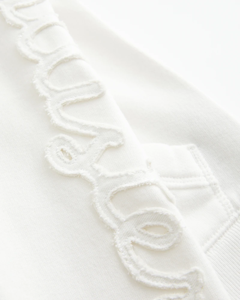 Faux Fur Trim Logo Graphic Zip-Up Hoodie