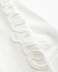 Faux Fur Trim Logo Graphic Zip-Up Hoodie