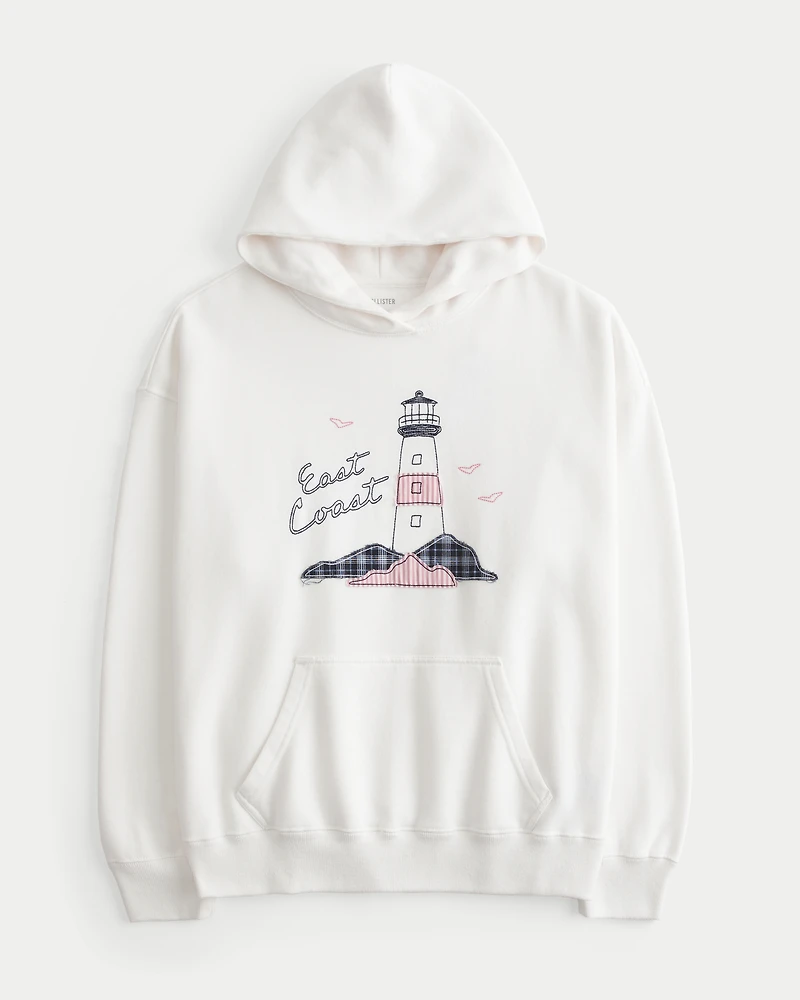 Oversized East Coast Graphic Hoodie