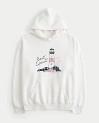 Oversized East Coast Graphic Hoodie