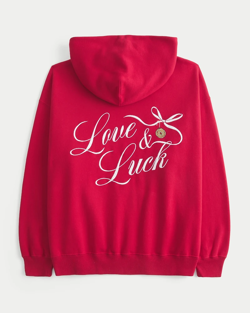 Hollister Feel Good Oversized Luck Charm Graphic Hoodie