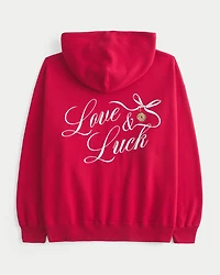 Hollister Feel Good Oversized Luck Charm Graphic Hoodie