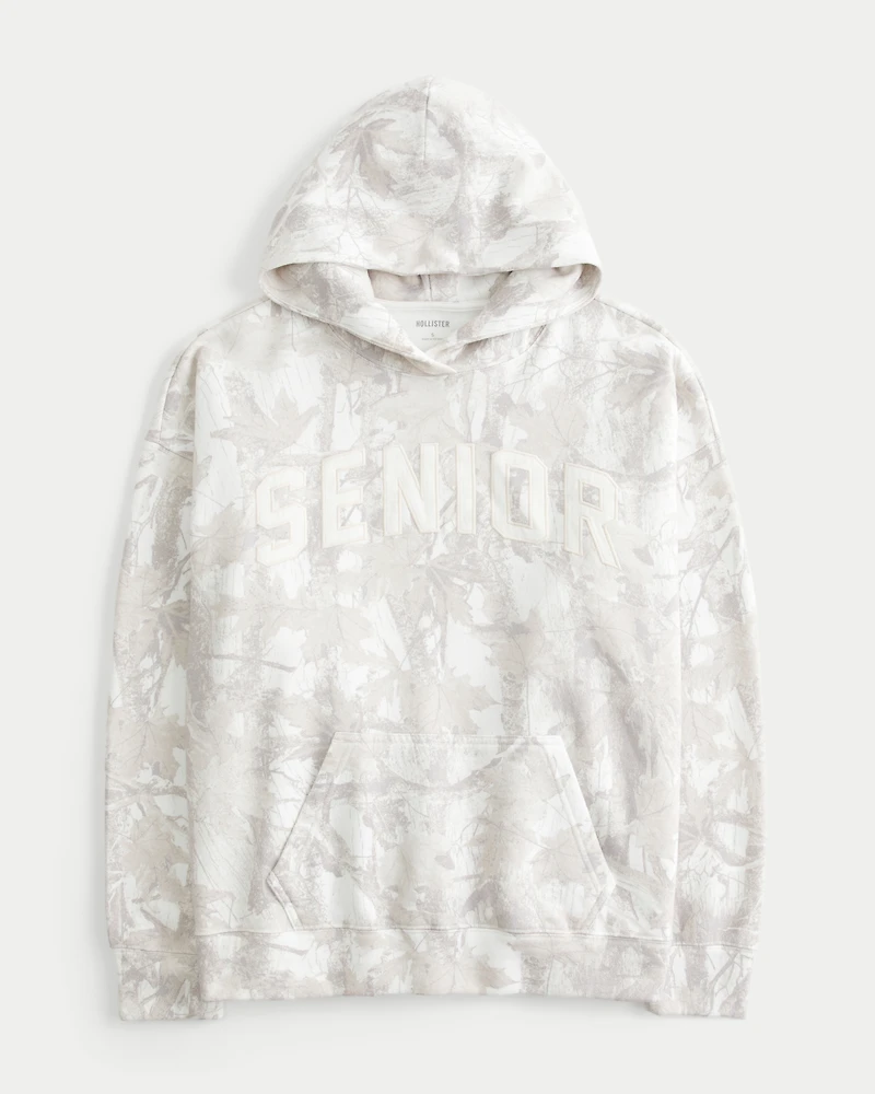 Oversized Senior Graphic Camo Hoodie