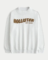 Hollister Feel Good Logo Graphic Mock-Neck Sweatshirt