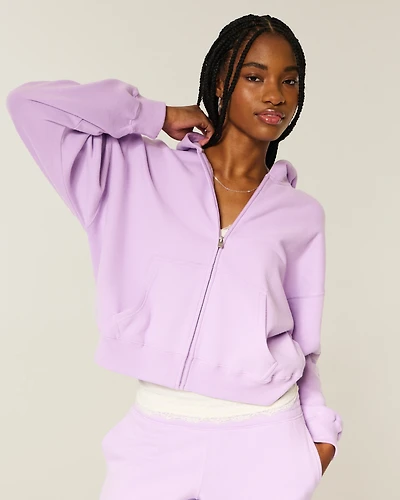 Hollister Feel Good Graphic Easy Zip-Up Hoodie