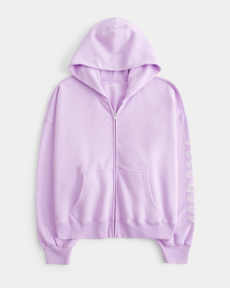 Hollister Feel Good Graphic Easy Zip-Up Hoodie