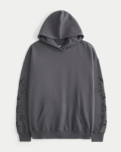Easiest Embroidered Floral Cutout Hoodie