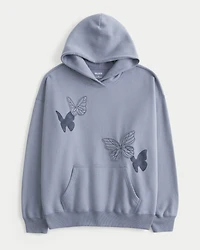 Hollister Feel Good Oversized Butterfly Graphic Hoodie