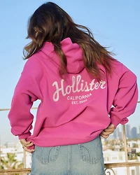 Hollister Feel Good Oversized Logo Graphic Hoodie