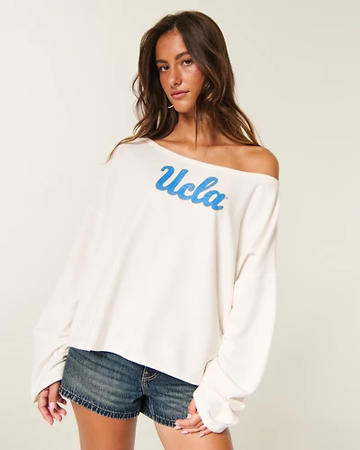 Off-the-Shoulder UCLA Bruins Graphic Sweatshirt