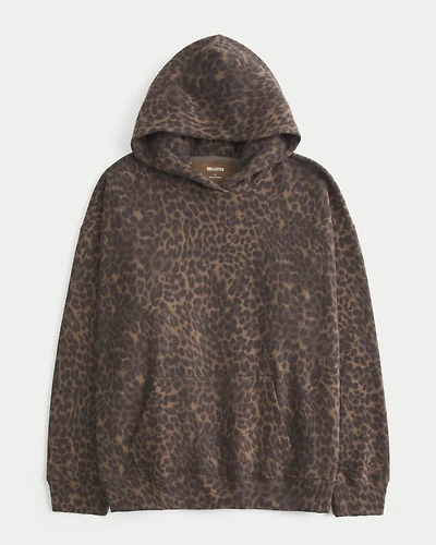 Hollister Feel Good Oversized Leopard Hoodie