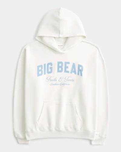 Hollister Feel Good Oversized Big Bear Graphic Hoodie