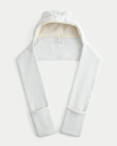 Hollister Feel Good Sherpa-Lined Bear Hoodie Scarf