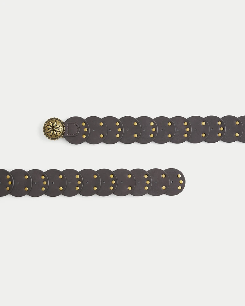 Medallion Vegan Leather Belt