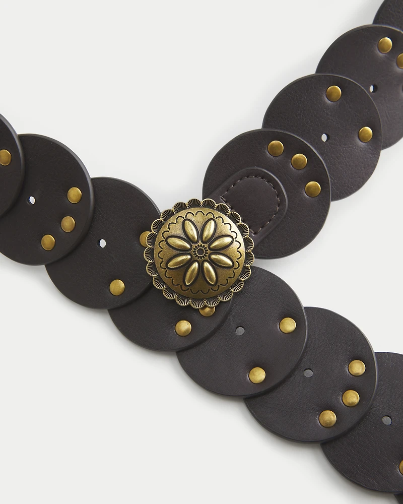 Medallion Vegan Leather Belt