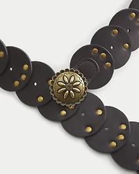 Medallion Vegan Leather Belt
